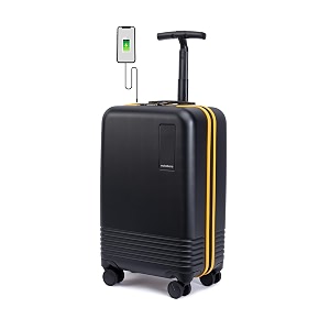 mokobara the float - cabin luggage polycarbonate 8 wheel trolly luggage hardsided suitcase with built in tsa lock crypto sunray limited edition