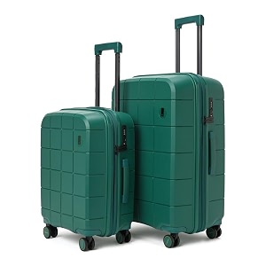 mokobara the hovercraft expandable luggage  polypropylene 8 wheel trolly luggage hardsided suitcase with built in tsa lock travel suitcase for men amp women set of 2 mic drop