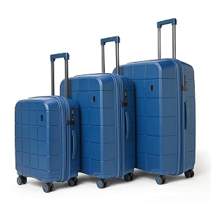 mokobara the hovercraft expandable luggage  polypropylene 8 wheel trolly luggage hardsided suitcase with built in tsa lock travel suitcase for men amp women set of 3 ocean