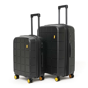 mokobara the hovercraft expandable luggage  polypropylene 8 wheel trolly luggage hardsided suitcase with built in tsa lock travel suitcase for men amp women set of 2 crypto
