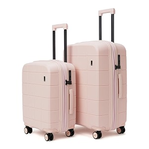 mokobara the hovercraft expandable luggage  polypropylene 8 wheel trolly luggage hardsided suitcase with built in tsa lock travel suitcase for men amp women set of 2 lucky charm