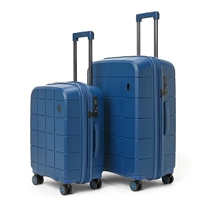mokobara the hovercraft expandable luggage  polypropylene 8 wheel trolly luggage hardsided suitcase with built in tsa lock travel suitcase for men amp women set of 2 ocean