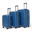 MOKOBARA The Hovercraft Expandable Luggage | Polypropylene 8 Wheel Trolly Luggage Hardsided Suitcase with Built in TSA Lock Travel Suitcase for Men & Women (Set of 3, Ocean)