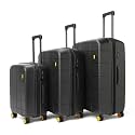 MOKOBARA The Hovercraft Expandable Luggage | Polypropylene 8 Wheel Trolly Luggage Hardsided Suitcase with Built in TSA Lock Travel Suitcase for Men & Women (Set of 3, Crypto)