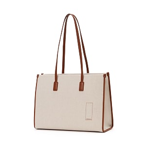 mokobara the skye tote bag  fits upto 1434 laptop  lightweight  perfect for work and daily use  laptop sleeve  organizational pocket  office bag for women coconut cream 20