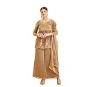 MOKOSH Women39s Silk Embroidered Peplum Kurta Set