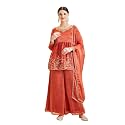 MOKOSH Women39s Silk Embroidered Peplum Kurta Set