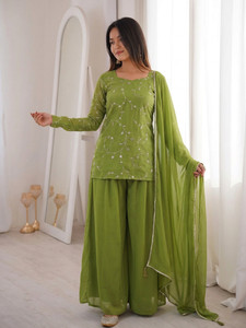 MOKOSH Women Kurta Palazzo Dupatta Set