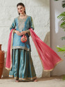 MOKOSH Women Kurti Sharara Dupatta Set