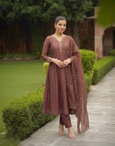 MOKOSH Women Pure Silk Kurta Pant Dupatta
