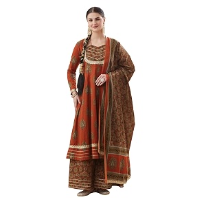 MOKOSH Womens Cotton Print Anarkali Kurta Sharara