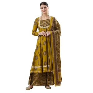 MOKOSH Womens Cotton Print Anarkali Kurta Sharara