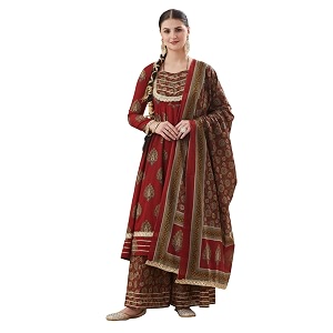 MOKOSH Womens Cotton Print Anarkali Kurta Sharara