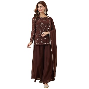 MOKOSH Womens Georgette Short Kurti Palazzo with