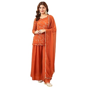 MOKOSH Womens Georgette Short Kurti Palazzo with