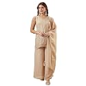 MOKOSH Womens Silk Embroidery Kurta Sharara with