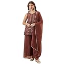 MOKOSH Womens Silk Embroidery Kurta Sharara with