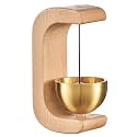 MOKRUSH Wooden Magnetic Door Bell Chime – Brass Shopkeeper Entry Alert for Small Doors, Wall Mount Classic Sound Bell, Decorative Vintage Doorbell for Home, Office & Store Use (1)