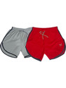mokshii Solid Men Red Grey Regular Shorts