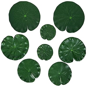 molain artificial lotus leaves 8 pieces lily pads floating foam lotus leave realistic water lily pads for home garden ponds pool aquarium fish tank landscape decoration