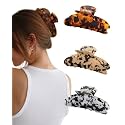 Molans 3PCS Hair Claw Clips Acrylic Clamps for women - Non-slip Strong Hold Barrettes for Thin Thick Hair, Medium hair clips Accessories