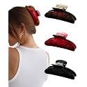 Molans 3PCS Hair Claw Clips Acrylic Clamps for women - Non-slip Strong Hold Barrettes for Thin Thick Hair, Medium hair clips Accessories