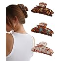 Molans 3PCS Hair Claw Clips Acrylic Clamps for women - Non-slip Strong Hold Barrettes for Thin Thick Hair, Medium hair clips Accessories