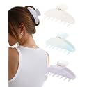 Molans 3PCS Hair Claw Clips Acrylic Clamps for women - Non-slip Strong Hold Barrettes for Thin Thick Hair, Medium hair clips Accessories