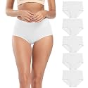 Molasus Women's Cotton Underwear High Waisted Full Coverage Ladies Panties (Regular &amp; Plus Size)