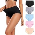 Molasus Women's Cotton Underwear High Waisted Full Coverage Ladies Panties (Regular & Plus Size)
