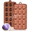 MoldBerry 15 Cavity Heart Pinata Chocolate Mould Silicone | 3D Geometric Heart Chocolate Mold for Kunafa, Praline, Jelly, Candy, Ice, Mousse Cake | Silicone Baking Mold | Pack 1