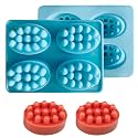 MoldBerry 4-Cavity Silicone Massage Bar Soap Mold | Non-Stick Oval Soap Making Tray with Massage Nodes | Flexible, Heat-Resistant DIY Soap Mould for Hair, Body & Bath Bars (Pack of 1)