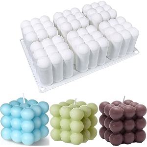 moldberry white silicone 6 slots bubble cube entremet candle mouldbubble candle mold for making candles wax melts jelly chocolate mousse - pack of 1
