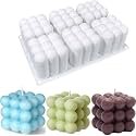 MoldBerry White Silicone 6 Slots Bubble Cube Entremet Candle Mould|Bubble Candle Mold for Making Candles, Wax Melts, Jelly, Chocolate Mousse - Pack of 1