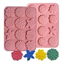 MoldBerry 12 Cavity Daisy Flower Silicone Mold for Fondant, Candle Making, Chocolate, Candy, Soap, Resin, Polymer Clay | Chrysanthemum Cake Decorating Mould – 1 PC (Multicolor)