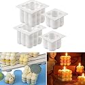 MoldBerry Silicone Bubble Candle Moulds for Candle Making 2 Small &amp; Big Bubble Cube Candle Mould for Home Decoration Candle Making Festival, Party - Pack of 4, White