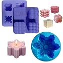 MoldBerry Silicone Candle Mould Combo | 3D Bubble &amp; Snowflake Candle Molds for Candle Making | Christmas, Diwali &amp; Gift Set | Reusable DIY Soy Wax Candle, Baking, Jelly, Soap Moulds – Pack of 2