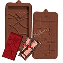 MoldBerry Silicone Chocolate Bar Mold Pack of 2 Valentine Special I Love You Candy Bar Mould 19 x 10 cm Flexible Non Stick Tray for Making Chocolate Jelly Resin