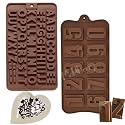 MoldBerry Silicone Chocolate Mold Set of 2 | Alphabet & Number 0-9 Chocolate Molds for Cake Decoration, Chocolate, Candy, Jelly and DIY Baking | Flexible, Non-Stick, Reusable