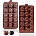 MoldBerry Silicone Chocolate Mould Combo of 2 | 15 Cavity Rose & Mix Flower Shape | Flexible Non-Stick Candy, Jelly & Bar Moulds | Reusable Baking Tray | Size 19.2 x 9.7 cm | Chocolate Making Mould