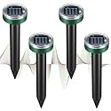 Mole Repellent for Lawns - Ultrasonic Gopher Repellent Solar Powered for Garden,Yard - Waterproof Sonic Mole Spike for Snake,Chipmunk,Outdoor Pest Control Vole Deterrent