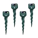 Mole Repellent Solar Powered, 4 Pack Snake & Skunk Repellent for Yard, IP 65 Waterproof Ultrasonic Deterrent Stakes, Get Rid of Rabbit, Gopher, Vole, Chipmunk, Deer, Groundhog for Lawns Garden