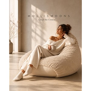 mollismoons bean bag xxxl size for adults amp kids fur bin bag luxury bean bag chair ivory bean bag without beans coverassembly required