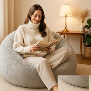mollismoons bean bag xxxl size for adults amp kids fur bin bag luxury bean bag chair grey bean bag filled with beans no asselbly required