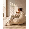Mollismoons Bean Bag XXXL Size for Adults &amp; Kids Fur bin Bag Luxury Bean Bag Chair (Ivory, Bean Bag Without Beans Cover(Assembly Required))