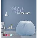 Mollismoons Bean Bag XXXL Size for Adults&amp; Kids Fur bin Bag Luxury Bean Bag Chair (Sky Blue, Bean Bag Without Beans Cover(Assembly Required))
