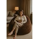 Mollismoons Bean Bag Brown Fur Bean Bag XXXL Size Without Beans Attractive and Designer Bean Bags Sofa Chair