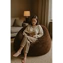 Mollismoons Bean Bag XXXL Size for Adults &amp; Kids Fur bin Bag Luxury Bean Bag Chair (Cofee Brown, Bean Bag Without Beans Cover(Assembly Required))