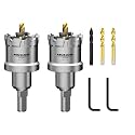 Mollom 1-1/4" (32mm) 2Pcs Heavy Duty Carbide Hole Saw with 3 Pilot bit