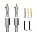 Mollom 1/2" (13mm) 2Pcs Heavy Duty Carbide Hole Saw with 3 Pilot bit